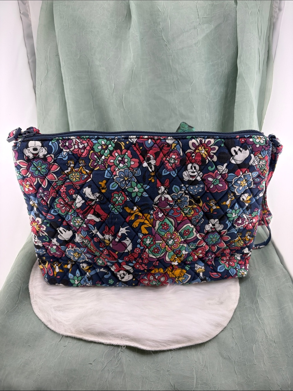 Vera Bradley Disney Mickey & Friends Playful Navy Floral Paisley Quilted Bag - Picture 3 of 16
